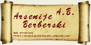 Arsenije Berberski vizit kartica